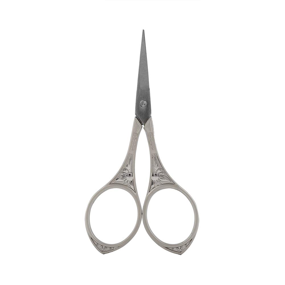 1PC Scissors Stainless Steel Tailor Scissors Antique Style Small Scissors for Embroidery Sewing Dressmaking Accessories Craft Tool (Silver)