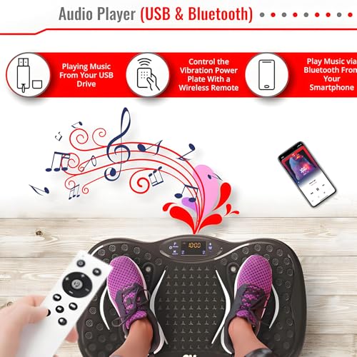 ALISMAEEL Vibration Plate Fitness Platform Exercise Machine Vibrating Lymphatic Drainage Shaking Full Body Shaker Workout Vibrate Stand Shake Board Sport Gym for Weight Loss Fat Burner for Women Men