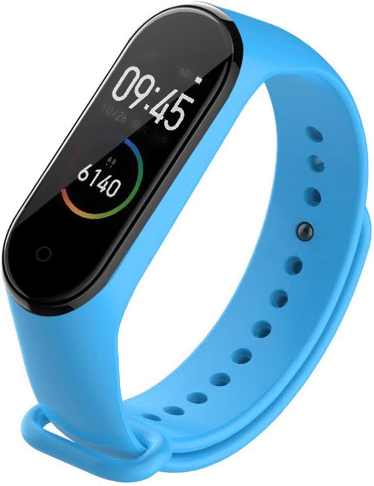 AMOUSTORE Watch Band,Sport Band Compatible with Xiao Mi Band 4/3 Breathable Soft Silicone Replacement Wristband Women and Men for Xiao Mi Band 4/3 All Various Styles (Blue)