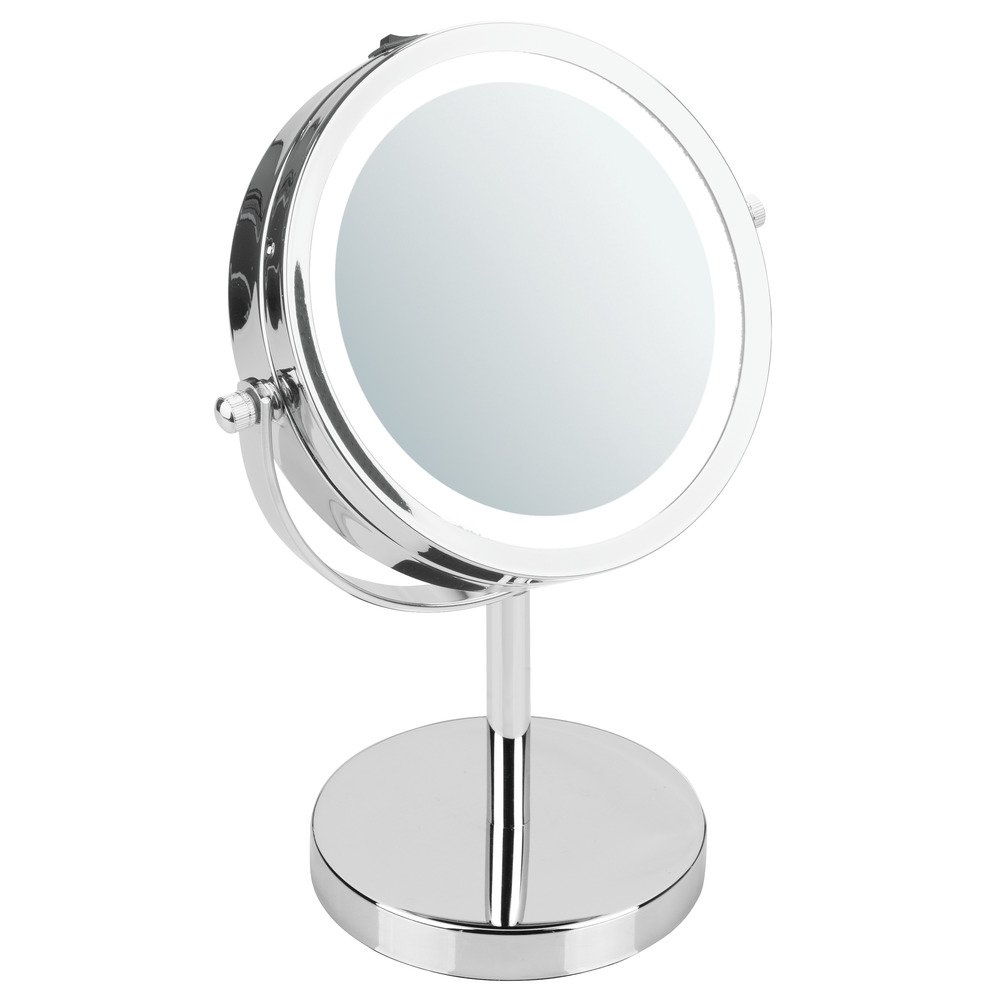 Photo 1 of iDesign Lighted Free Standing Vanity Makeup Mirror for Bathroom Countertops - Chrome, 10" Inch