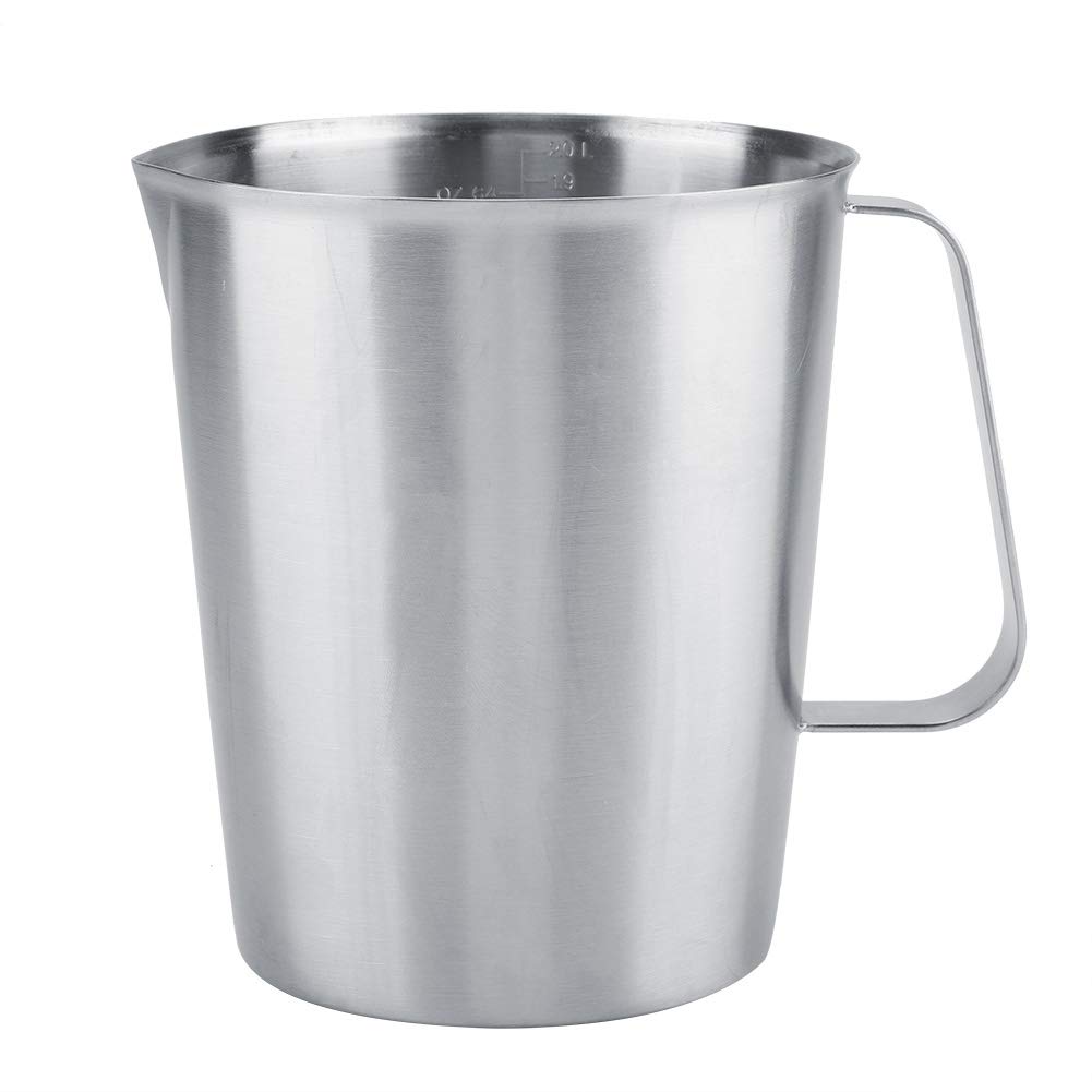 Garsent Stainless Steel Measuring Cup, 2000ml, Silver, for Latte Coffee Art