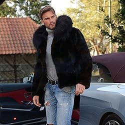 MOKIWI Men Thermal Faux Fur Coat Fleece Super Warm