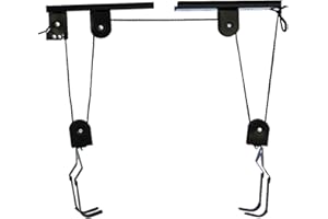 HOSKO Bike Lift Hoist for Garage Ceiling, Heavy Duty Ceiling Mountain Bicycle Hanger Pulley Rack 100 lb Capacity