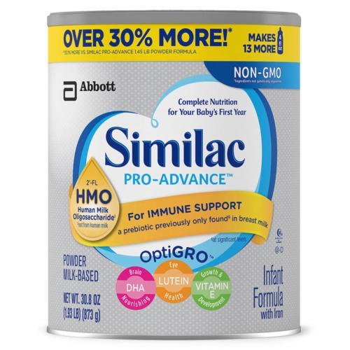 Similac pro-advance infant formula 2-FL HMO for immune support, 30.8 Ounce / 1.93 LB