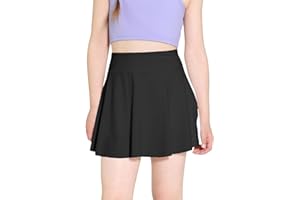 Hvididan Girls Tennis Skirts, Casual Cute Kids Girls Athletic Skorts with Pocket Liner, Workout Sports Running Shorts, 5-14Y