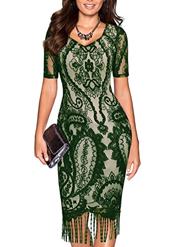Sylviey Womens Vintage 1920s Lace Floral Crochet Bodycon Fringed Flapper |  Desertcart Brunei