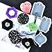 FineInno 12 Pcs Pendants Resin Molds,Jewelry Silicone Mold with Holes,Star,Hexagon,Heart,Round,Oval Casting Mold DIY Epoxy,Crafts,Charms,Ornaments