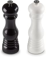 Le Creuset Classic Adjustable Salt Pepper Mill Set Black White 40g