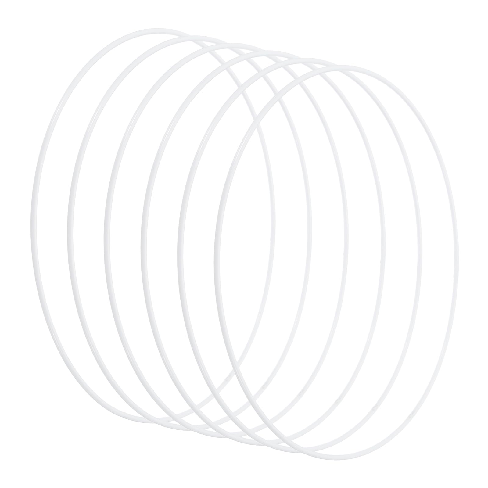 PATIKIL 8 Inch Round Dream Catcher Rings, 6 Pcs Metal Christmas Macrame Wreath Floral Ring Hoop for Home DIY Craft Wedding Wall Hanging Decorations, White