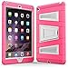iPad Air 2 Case, i-Blason Apple iPad Air 2 Case ArmorBox [Dual Layer] Convertible [Heavy Duty] Full-Body Protection KickStand Case with Built-in Screen Protector for Kids Friendly 2014 Release (iPad Air 2, Pink/White)