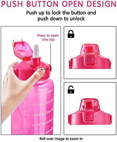 Blue BPA-free water bottle with time markers, priced at $17.99 as of August 9, 2023.