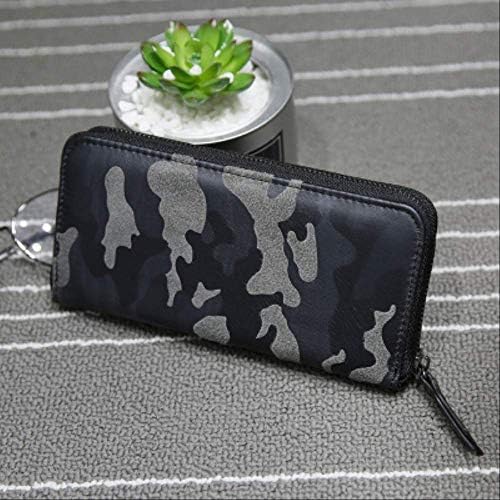ZHENYUAN Wallet Camouflage Men Wallets Zipper Design Mens Clutch Purse Hand Wallet Clutch Money Purse Camouflage Gray