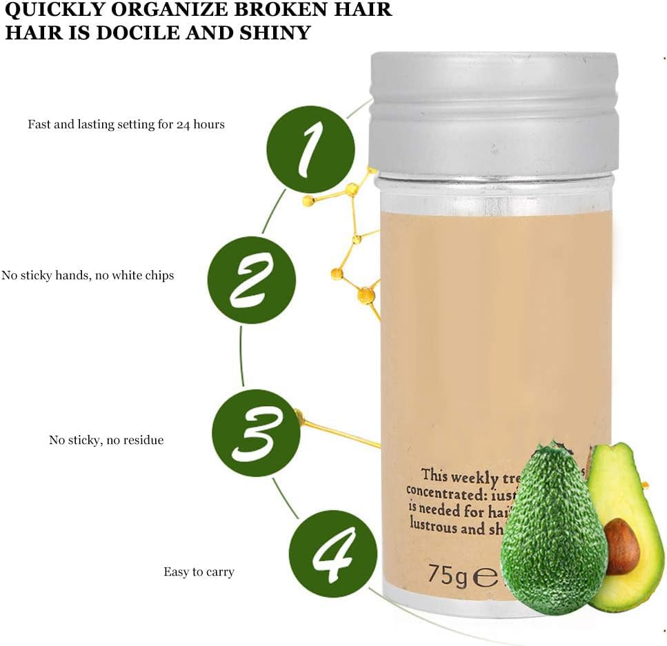 Barra de para El Cabello, De Hair Con 3 Peines, barra de para pelucas de control de bordes barra para el cabello no graso Pomada de pelo para Flyaways borde Frizz pelo