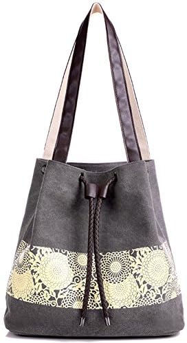 LBOJA Ethnic Style Canvas Shopping Casual Single Shoulder Tote Bag Women Handbag