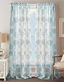Destinations CHF 2-pc. Coral Reef Sheer Curtain Panel Set 84'' Blue/White