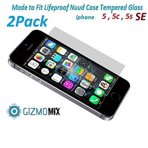 [2PACK] Lifeproof Nuud Tempered Glass (R50) ShatterProof Screen Protector For iPhone 5 5c 5s SE Case nüüd - Gizmomix Inc