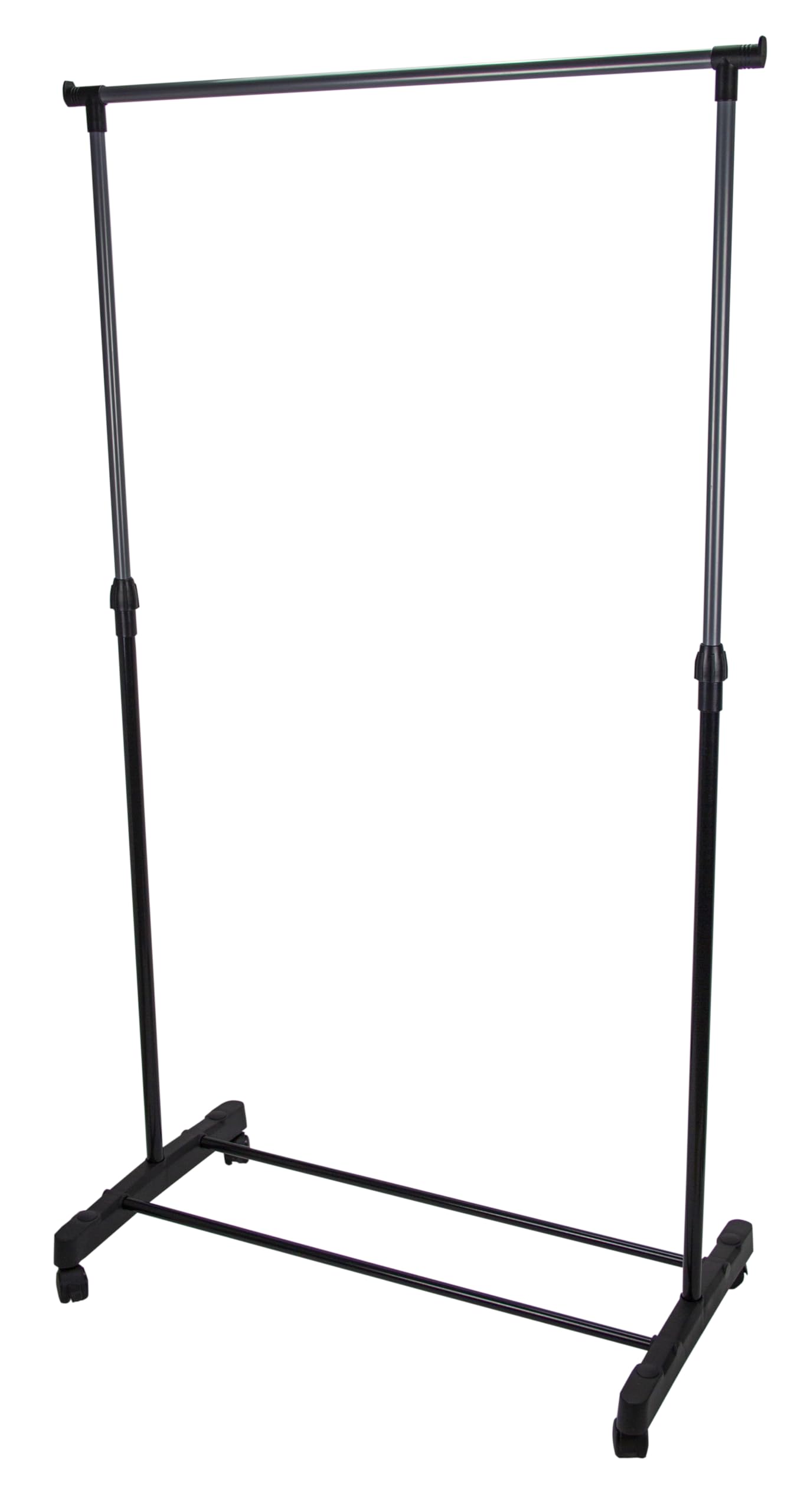 Mondex eve72-00 Hook Rack on Wheels Metal Chrome-Plated/Black 89.5 x 38 x 103-167 cm
