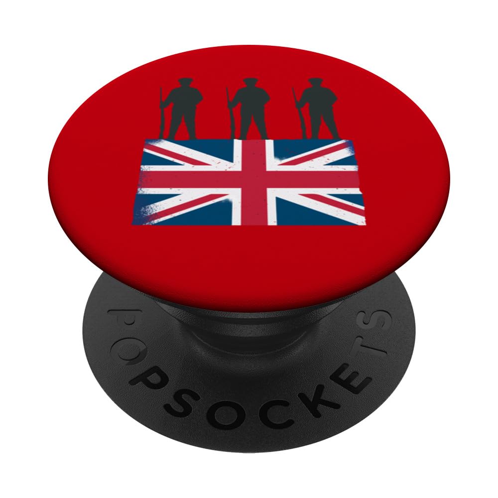 Remembrance Day Remember The Fallen British Flag Veteran Men PopSockets Swappable PopGrip