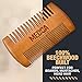 Wooden Beard Comb With Leather Case - Handcrafted Solid Beechwood Beard, Mustache and Head Hair Pocket Combs for Men Dual Action Fine & Coarse Teeth Perfect for Conditioner Oils and Beard Balms