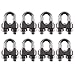 DYWISHKEY Pack of 8, 5/16 Inch M8 Stainless Steel Wire Rope Cable Clip Clamp