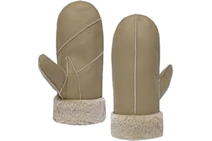 Women Shearling Sheepskin Mittens Fur Lined Leather Winter Mittens