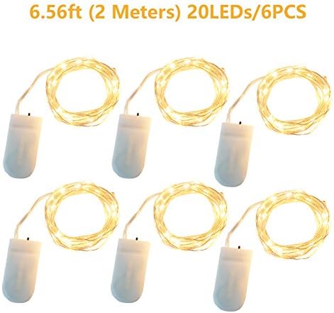 String Lights 6PCS Battery Operated Copper Wire Warm White Flexible Fairy Starry String Light for Party Wedding Birthday Christmas Thanksgiving Holiday Festival Patio Garden Home Decoration VIVOFOCUS