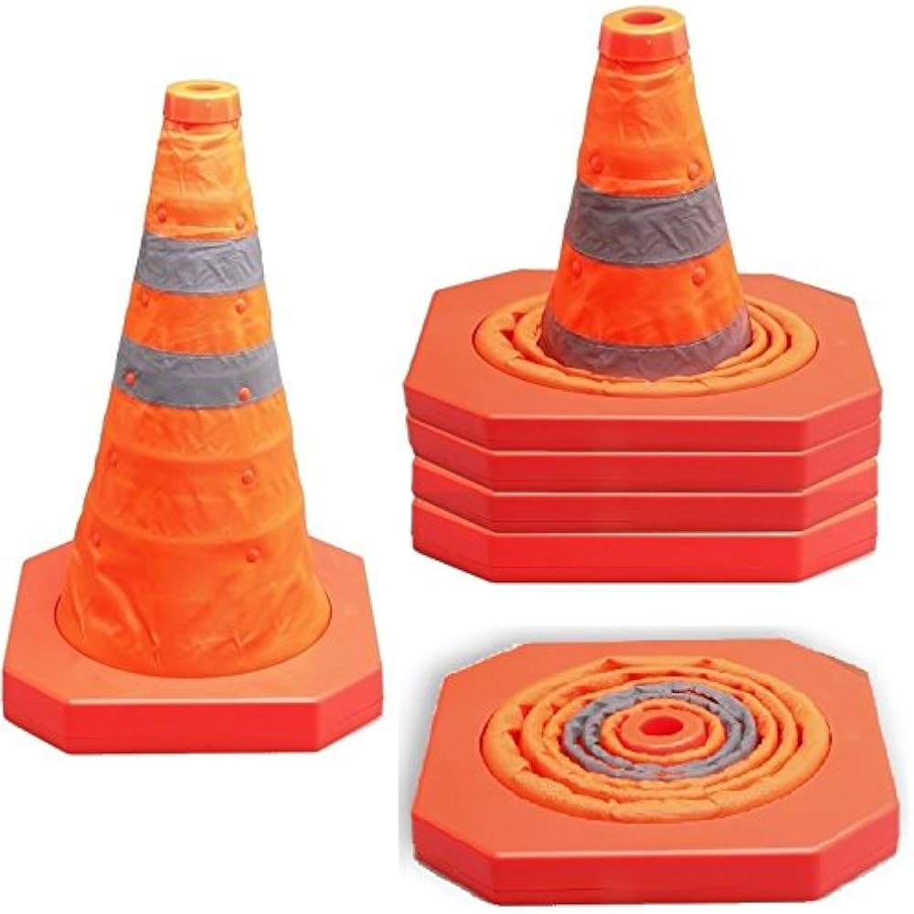 Cartman Collapsible Traffic Cone 15,5 Inches, Multi Purpose Pop Up