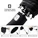 tinams Windproof Umbrella, Black Automatic Folding 10 Ribs Umbrella with Teflon Coating,Free Leather Cover (Black)