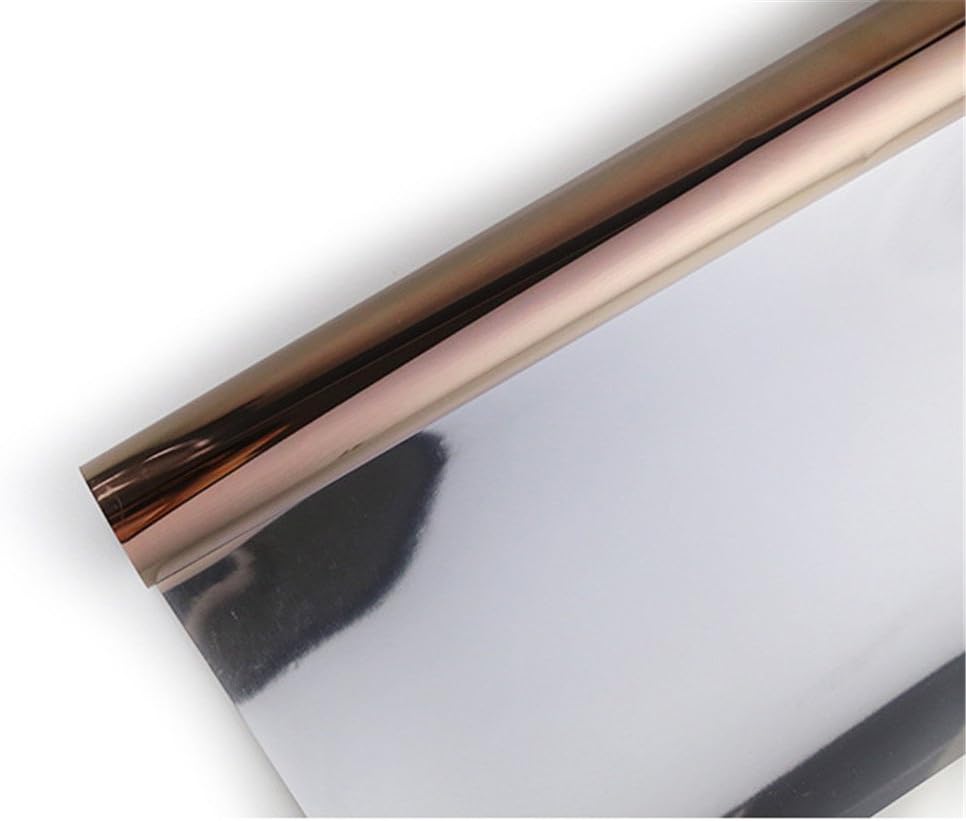 Ommda One Way Window Film Privacy Sun Blocking Static Cling Window Film Mirror 90% Anti UV Heat Control for Home and Office Tawny 80x200cm