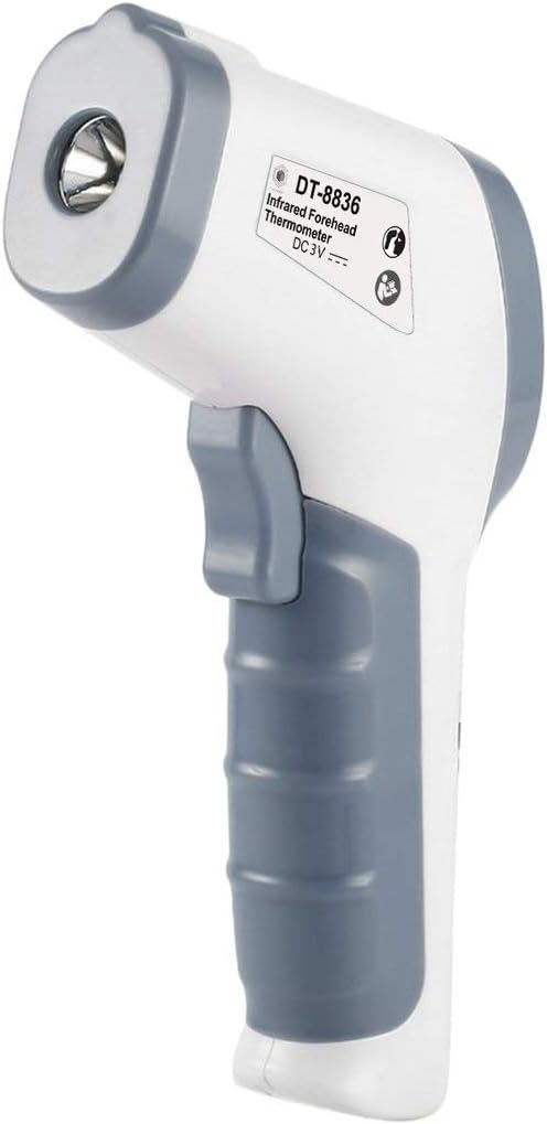 Digital Thermometer Infrared Baby Adult Forehead Non-Contact Infrared Thermometer with LCD Backlight Household Termometer(Color:White&Blue)(Size:S)