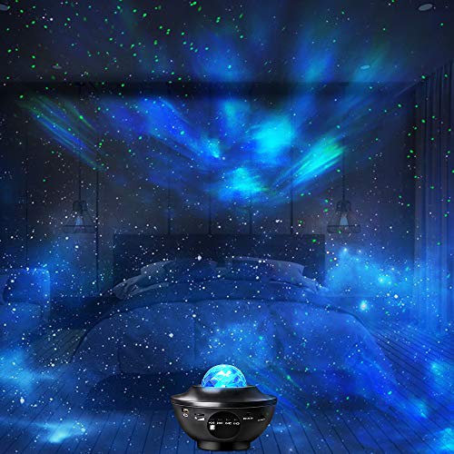 510UiZKaGAL Night Light Projector with Remote Control, Eicaus 2 in 1 Star Projector with LED Nebula Cloud/Moving Ocean Wave Projector for Kid Baby, Built-in Music Speaker, Voice Control, Multifunctional (Black) - Image 8