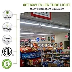 hykolity 8FT LED Shop Light, V Shape Integrated T8