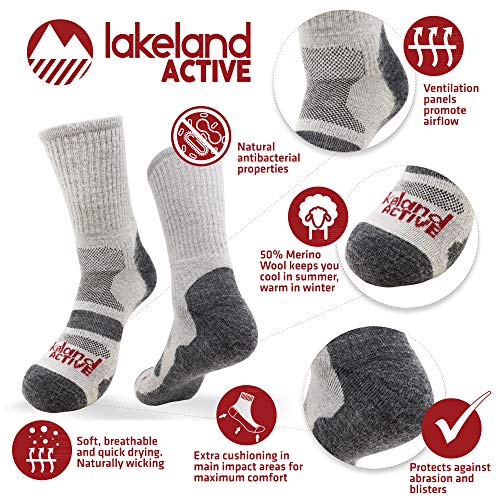 Lakeland Active Helvellyn Women's Four Season Merino Wool Hiking Boot Socks - Image 3