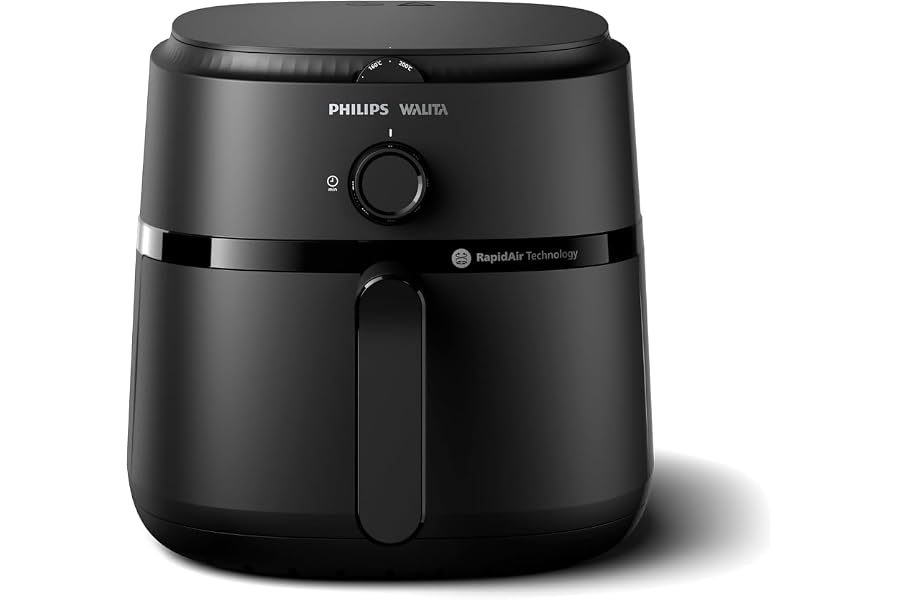 Philips Walita Fritadeira Airfryer Série 1000 XL 6,2L, Preta, 110V | Até 90% Menos Óleo – tecnologia RapidAir, 12 modos de preparo e controle analógico (NA130/00)