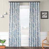 HPD HALF PRICE DRAPES BOCH-KC16072-96 Tea Time Blackout Room Darkening Curtain, 50 X 96, China Blue
