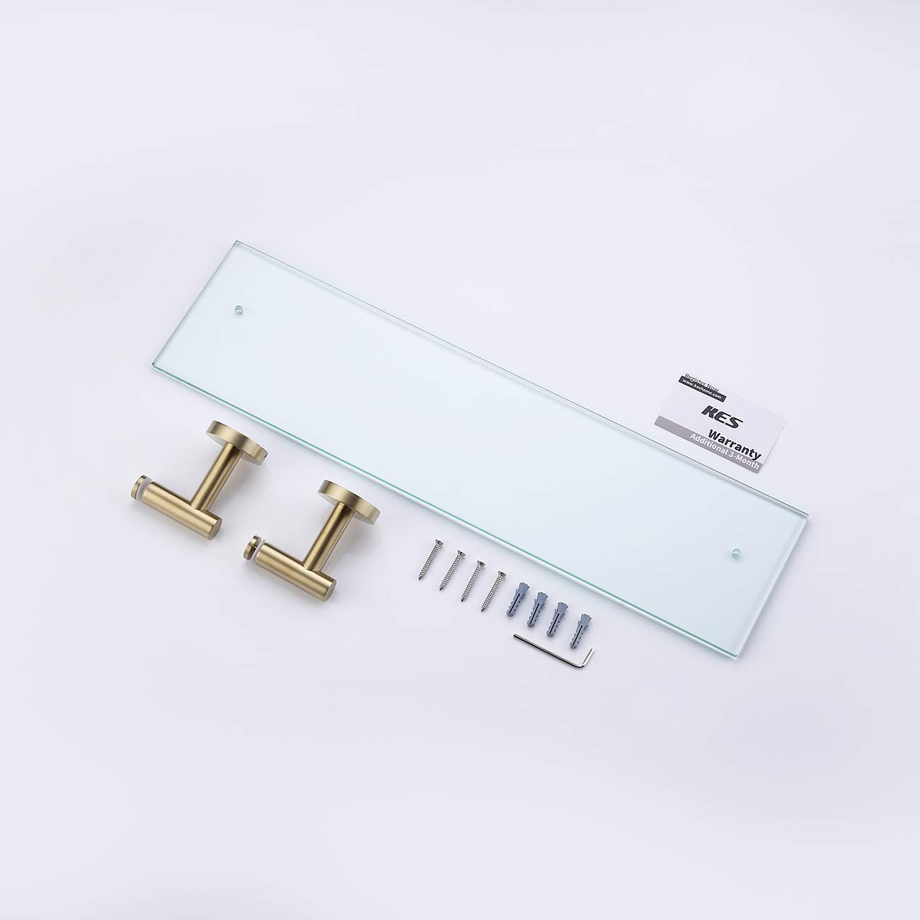 KES Bathroom Glass Shelf with 8 MMThick Tempered Glass and SUS 304