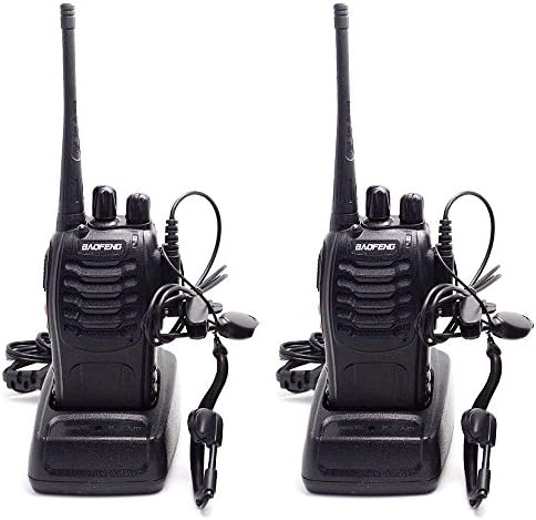 Walkie Talkies for Kids & Adults Rechargeable Amerteur Two Way Radios BF-888S 16CH Signal Band UHF 400-470 MHz Long Range Radios Headset Built in LED Torch Hiking Hunting (2 Pack of Radios)