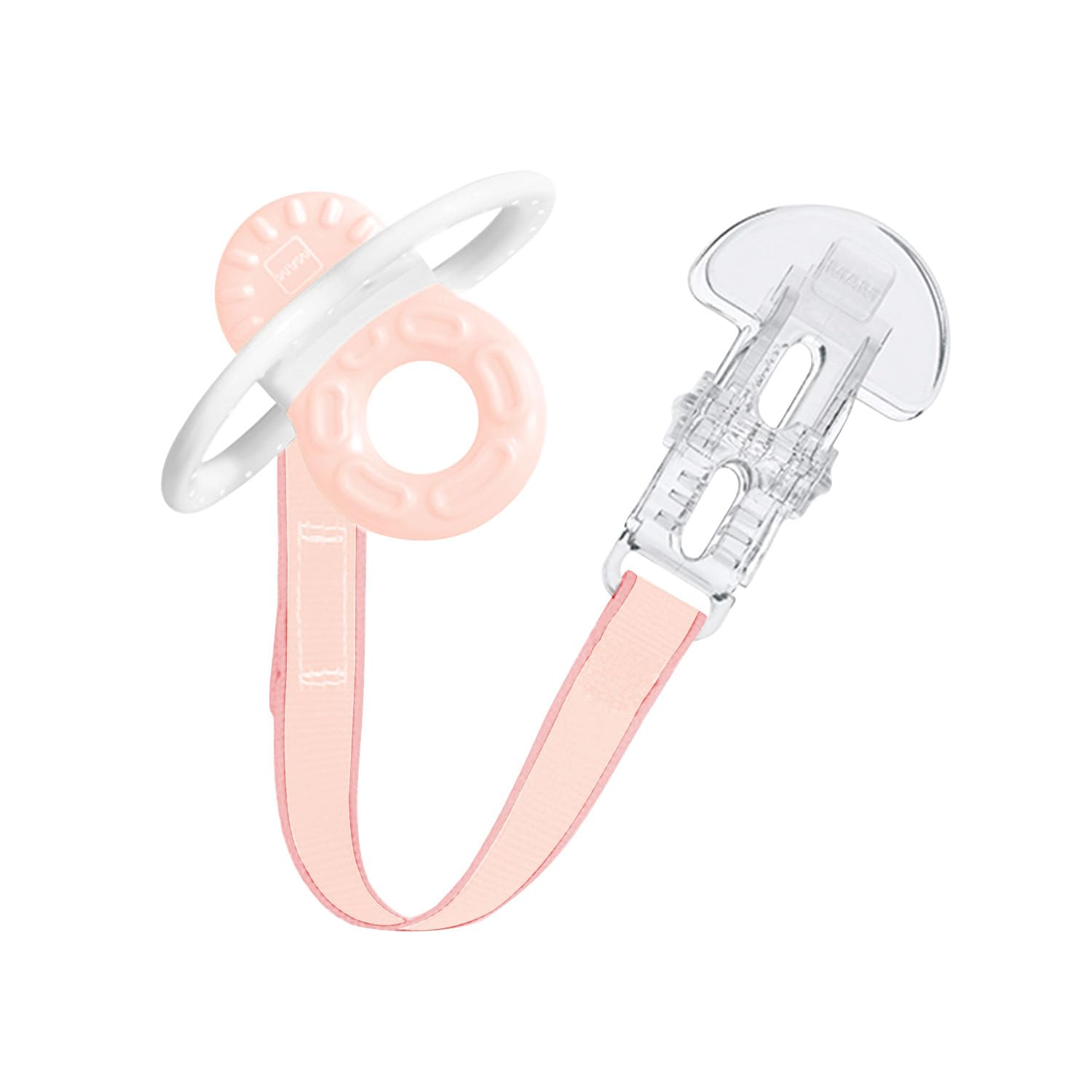 MAM Bite & Relax Phase 1 Teething + Clip C142 – Teething for Babies from 2 Months – Pink