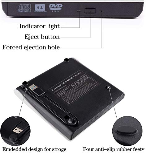 image for SOKER External DVD CD Drive, USB 3.0 Portable CD DVD +/-RW Drive with 