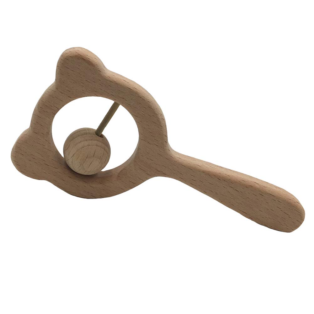 Hosaire 1X Juguete Sonajero,Sonajero Coctelera Musical Juguetes de Madera para niños,Estilo de la Mano,Campanas Sonajero Bebé Niños de Juguete en para Cochecito Hermoso Regalo lookool.ro
