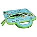 8.9-10.1 inch Kid Tablet Sleeve, Evecase Cute Dinosaurs Themed Neoprene Carrying Sleeve Case Bag for 8.9-10.1 inch Kid Tablets (Blue & Green Trim, with Dual Handle and Accessory Pocket)