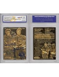 BABE RUTH & LOU GEHRIG Murderer's Row 23KT Gold Card Sculpted Graded GEM MINT 10