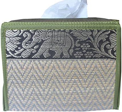 Reed Tissue Box Made From Natural Material Classic Elephant Style Size Height 3.8 "Wide 5" Long, 5.5".