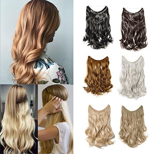 Wire in Synthetic Hair Extension Hidden Invisible Not Clip in Hair Extension Secret Miracle Headband Straight Wavy Blonde Black Brown
