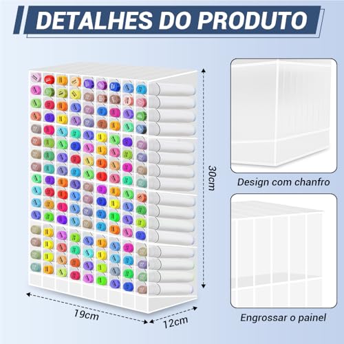 Organizador de Canetas de Acrílico, Organizador de Caneta Touch, Organizador de Marcadores, Organizador de Marcadores de Acrílico para Marcador