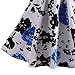 Fancyqube(TM Women Pleated Vintage Skirts Floral Print Midi Skirt Blue X-Large