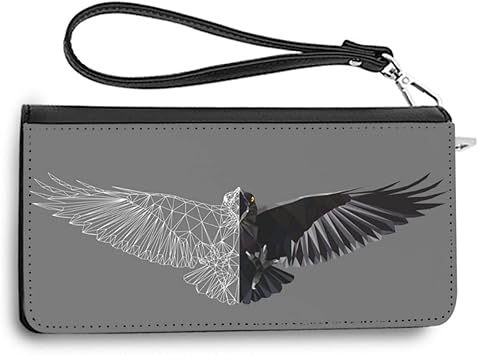 財布 レディース カラスイラスト 財布 Puレザー 大容量 のカード ポケット 12 枚 入り レディース長財布 カスタムメイド Color Long Wallet バッグ スーツケース Amazon