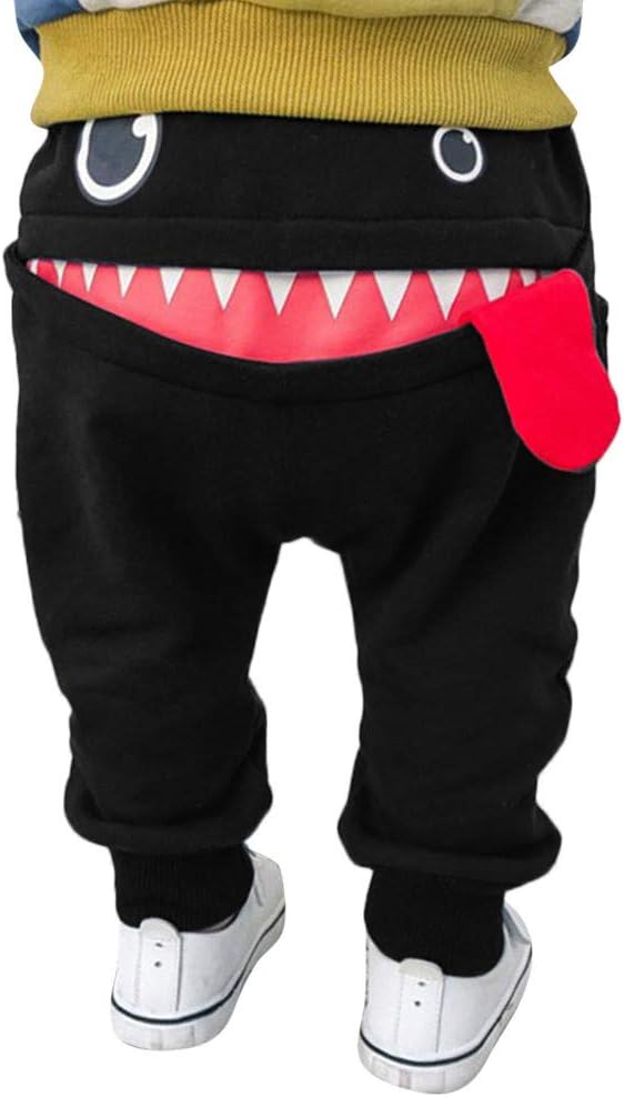 Baby Pants,for 0-3 Years Old,Girls Boys Cartoon Shark Tongue Harem Pants Toddler Thick Warm Trouser for 0-3 Years Old Kids Solid Pants Leggings