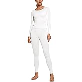 CRZ YOGA Soft Thermal Underwear Sets for Women Lightweight Long Johns Base Layer Pajamas Warm Top Bottom