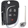 Keyecu Modified 5 Button Flip Remote Key Shell Case for Chevy Camaro Cruze Equinox Malibu ,Just a Key Shell